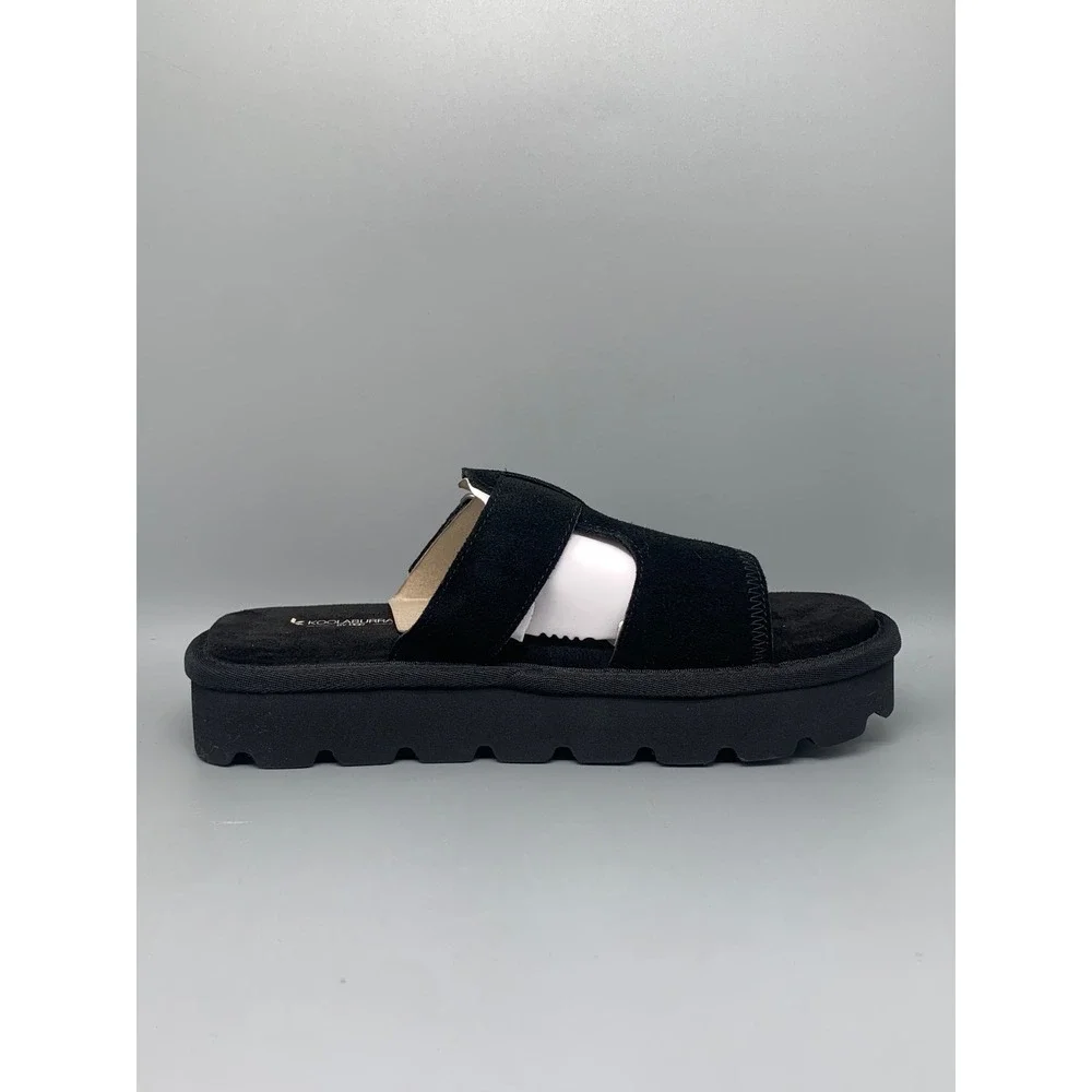 Koolaburra by UGG Tizz Slide Black Platform Sandals 1167751 Women's Sz 9.5